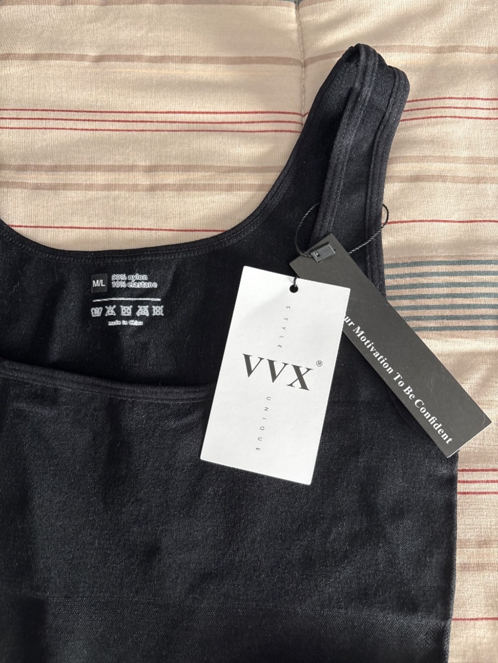 VVX Women Seamless Tummy Control Bodysuit Black M/L Medium Compression - Picture 7 of 7